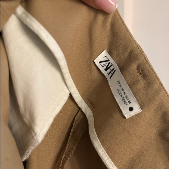 Zara Wide Leg Belted Pant Taupe Brown Size M - Picture 6 of 8